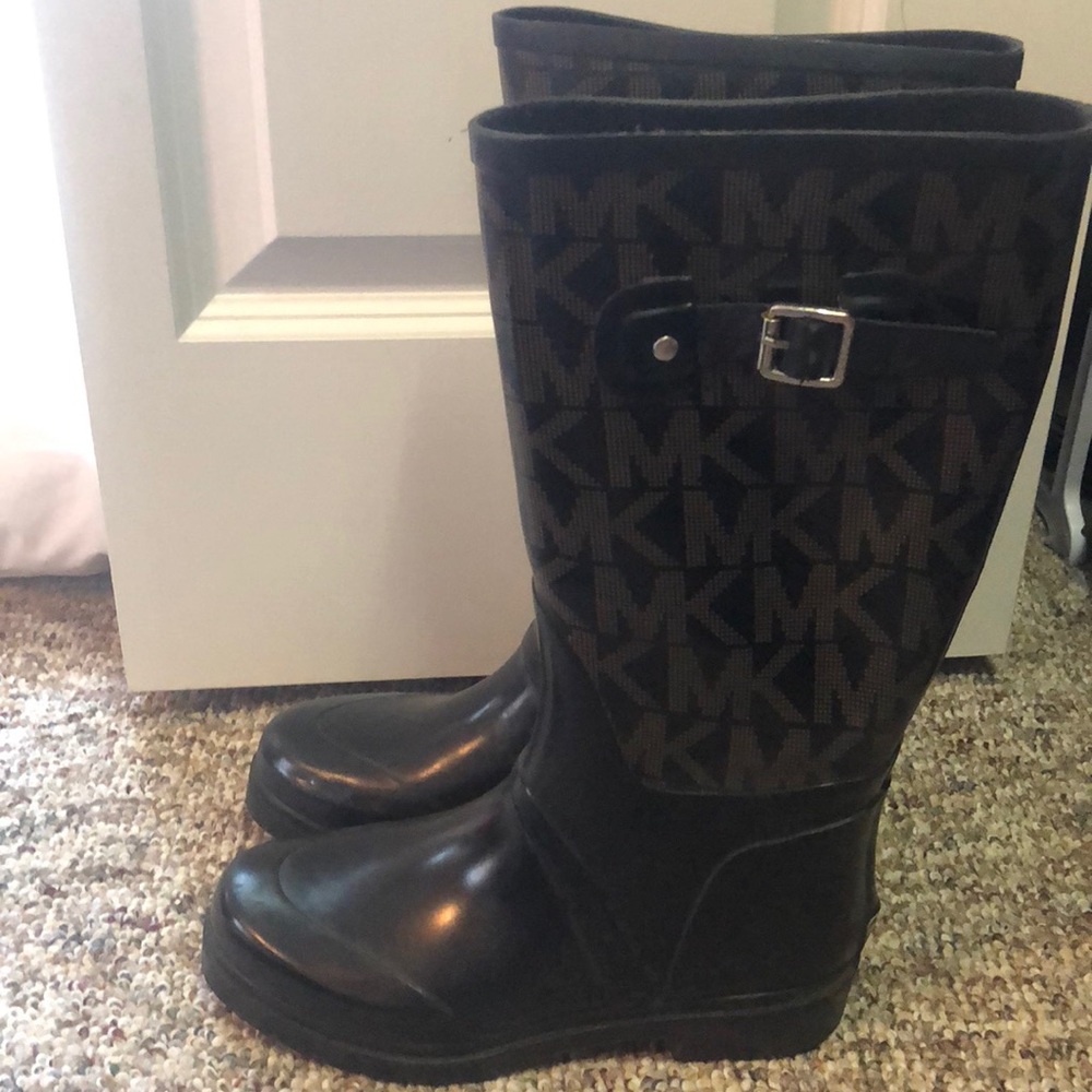 Michael Kors MK Tall Rain Boots Black